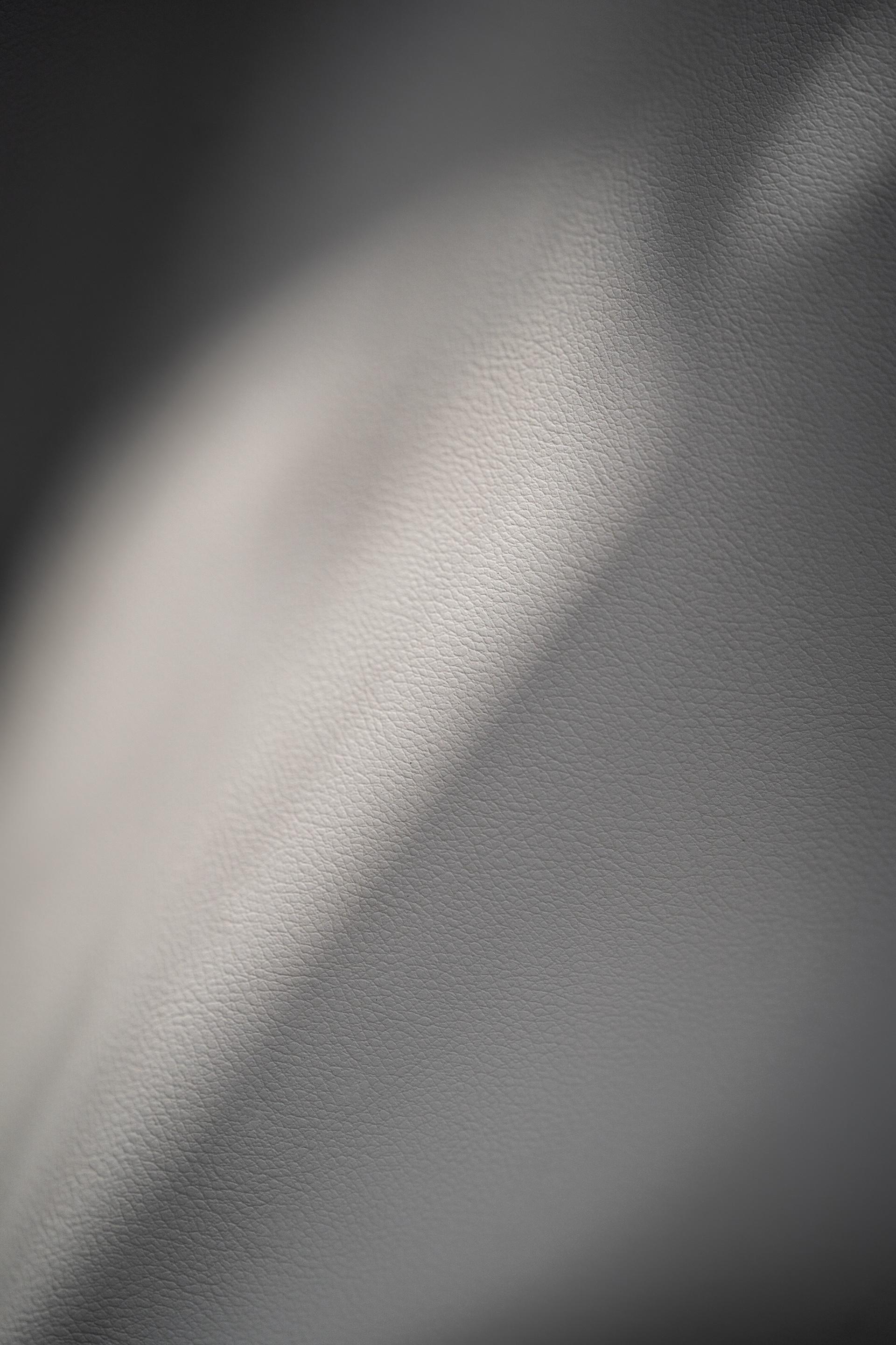 white plant based leather closeup