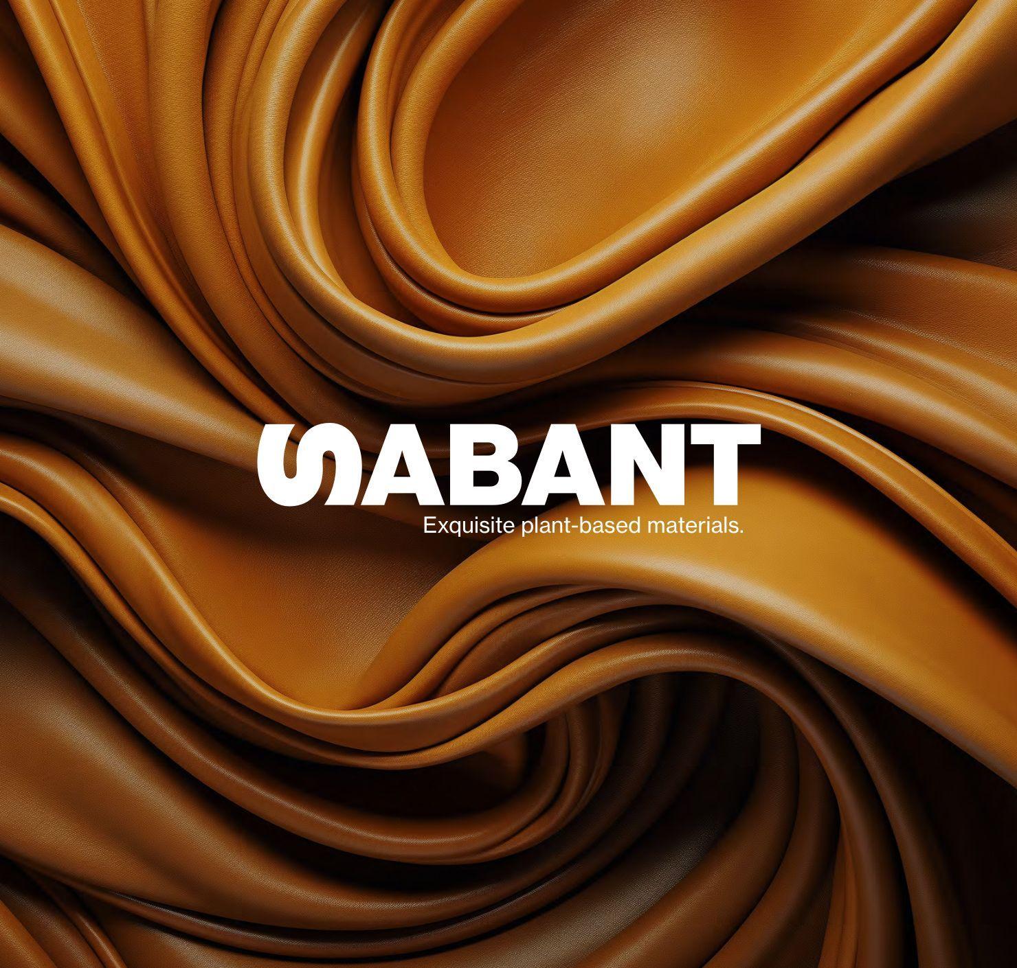 yellow and brown imitation leather closeup with sabant logo