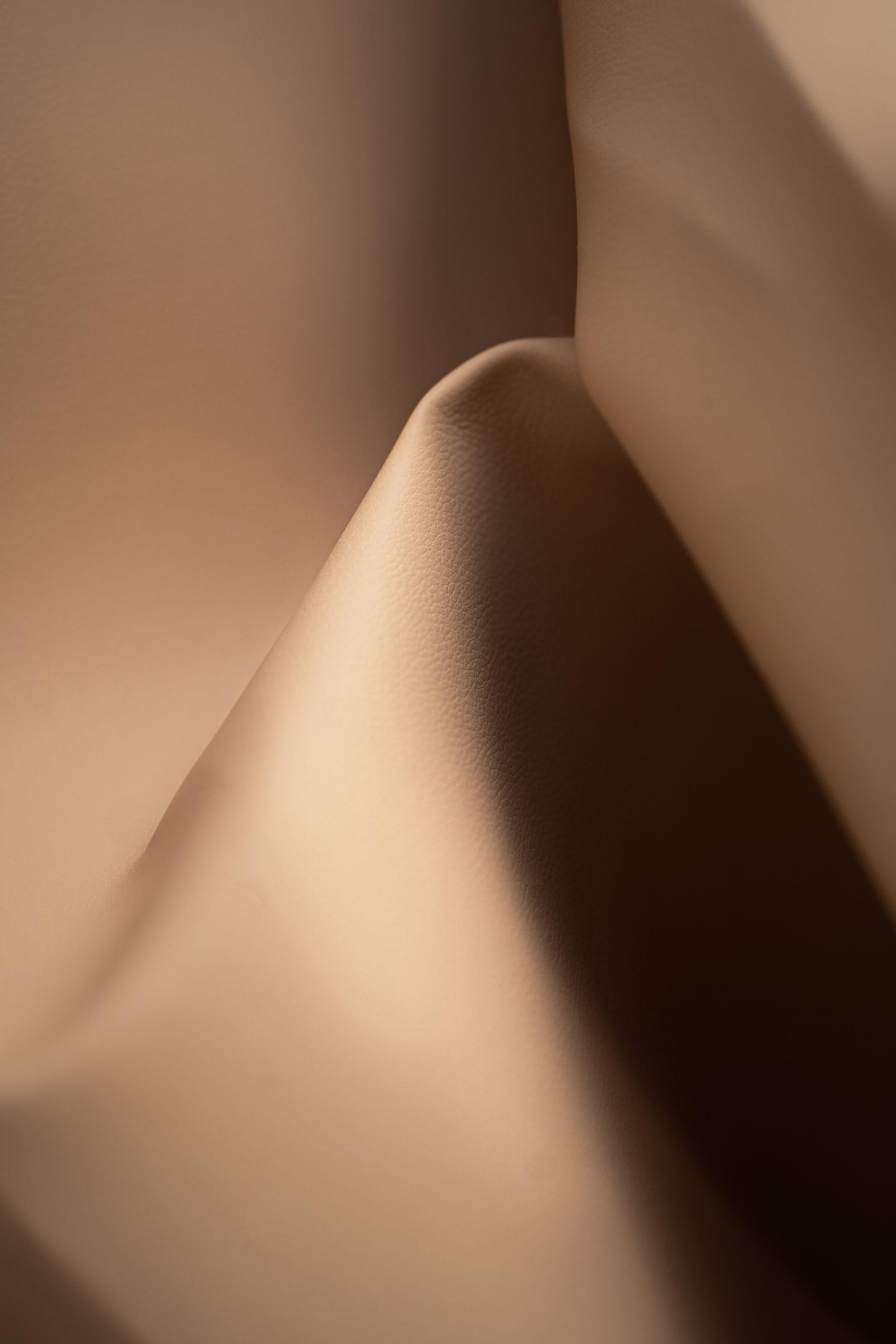 tan faux leather closeup