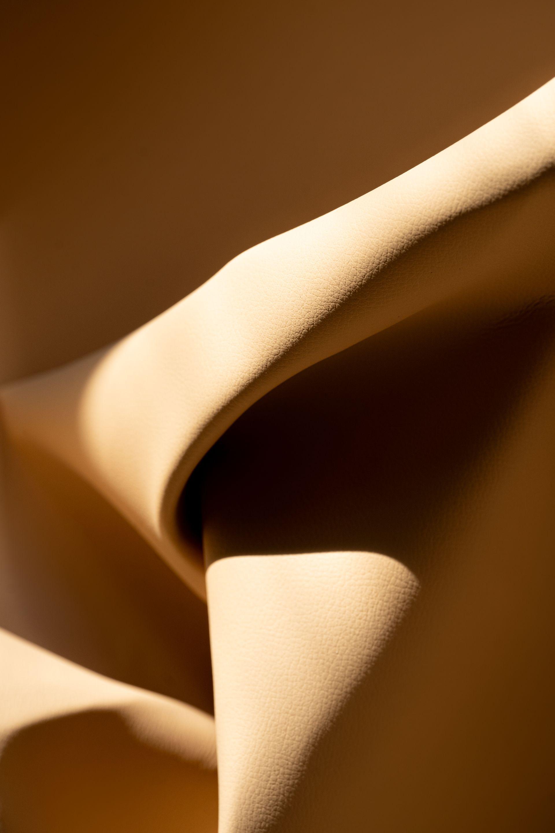 Tan plant based leather closeup with texture