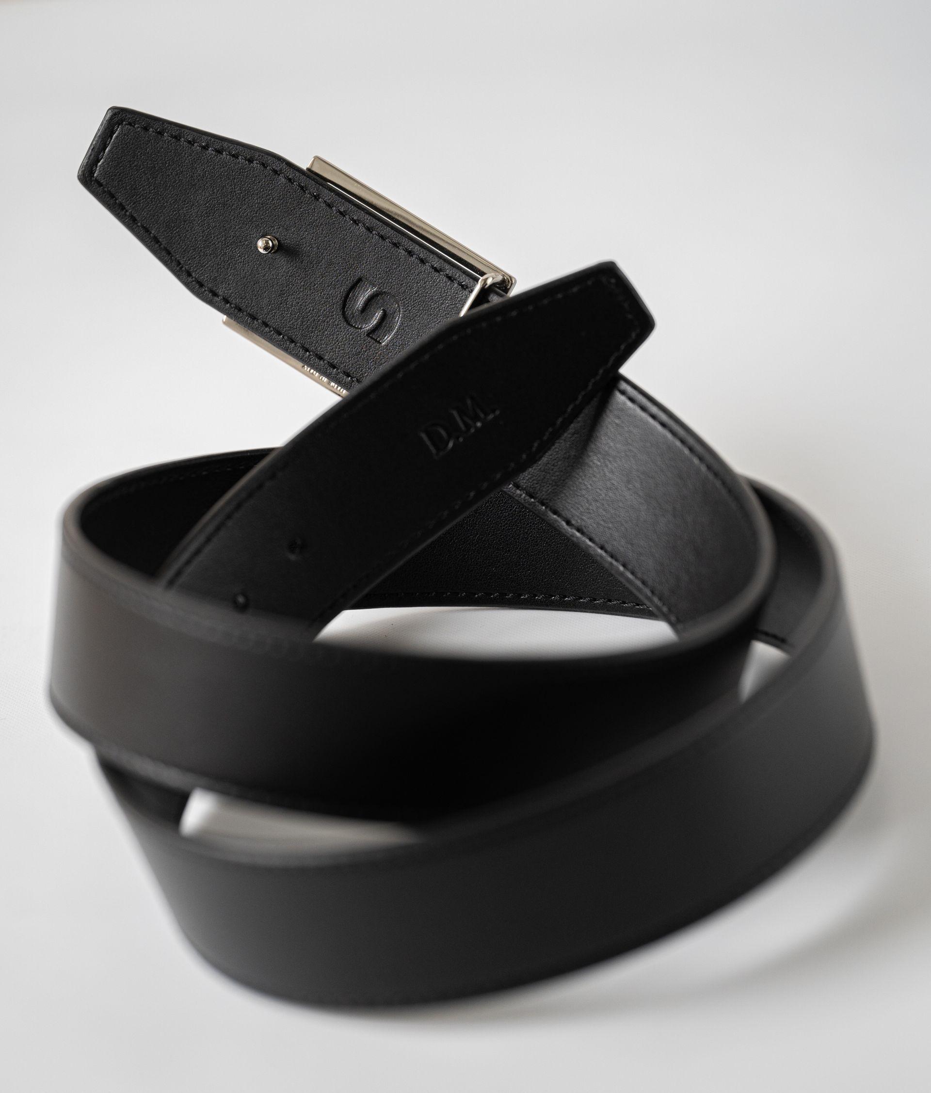 Sabant black plant based leather belt